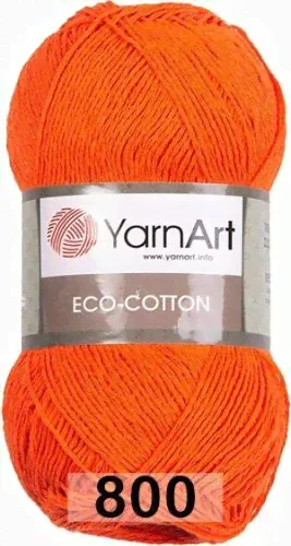 Пряжа YarnArt Eco Cotton (800 оранжевый)-0