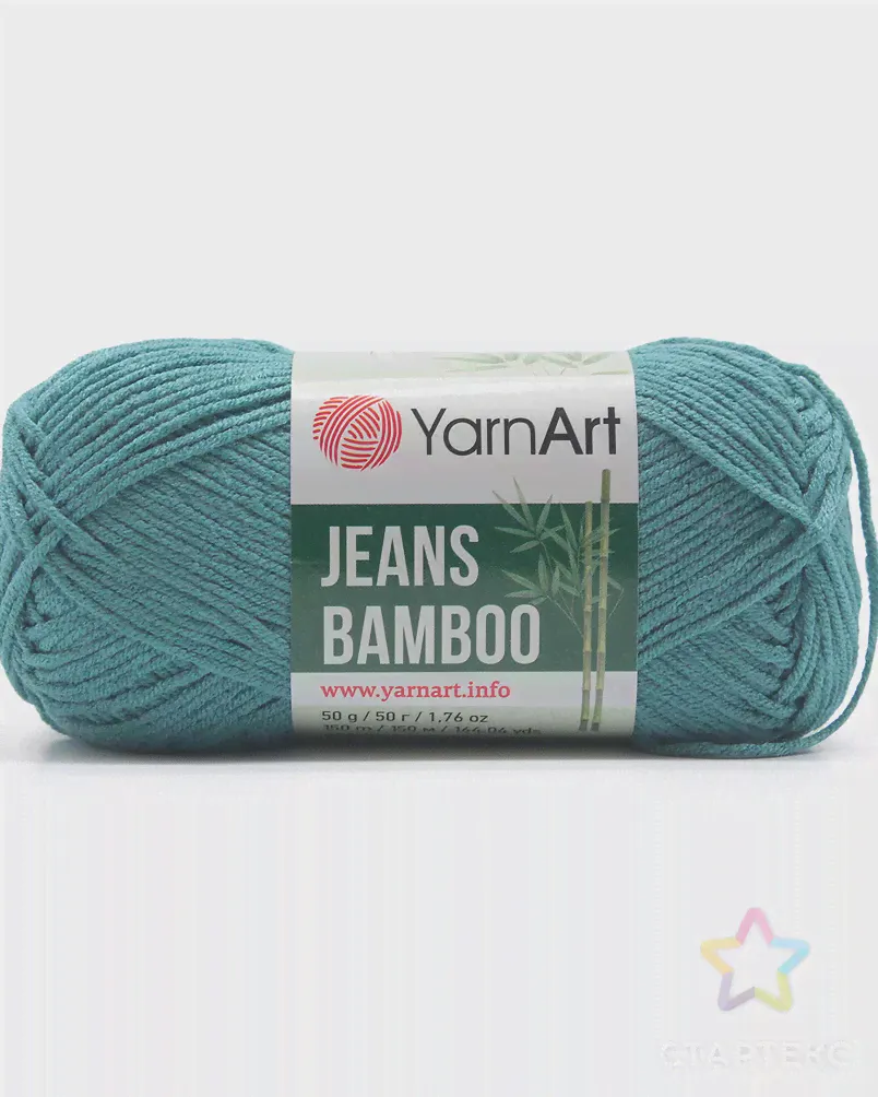Пряжа YarnArt 'Jeans bamboo' 50гр 150м (50% бамбук, 50% полиакрил) (121 серо-зеленый) серо-зеленый-0