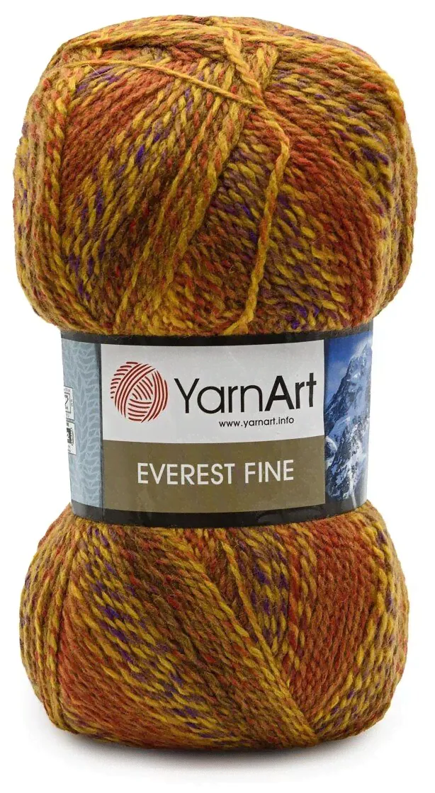 Пряжа YarnArt 'Everest fine' 200гр 610м (30% шерсть, 70% акрил) (8031 меланж) 3 шт