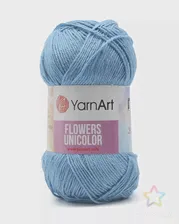 Пряжа YarnArt 'Flowers Unicolor' 50гр 200м (55% хлопок, 45% полиакрил) (742 голубой) голубого цвета