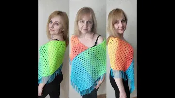 Пончо из YarnArt flowers vivid / Poncho by using YarnArt flowers vivid