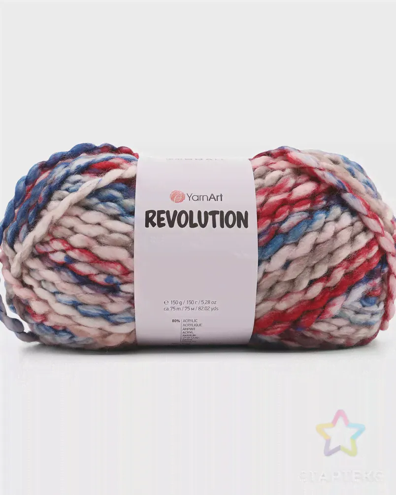 Пряжа YarnArt 'Revolution' 150гр 75м (20% шерсть, 80% акрил) (1621 принт) принт-0