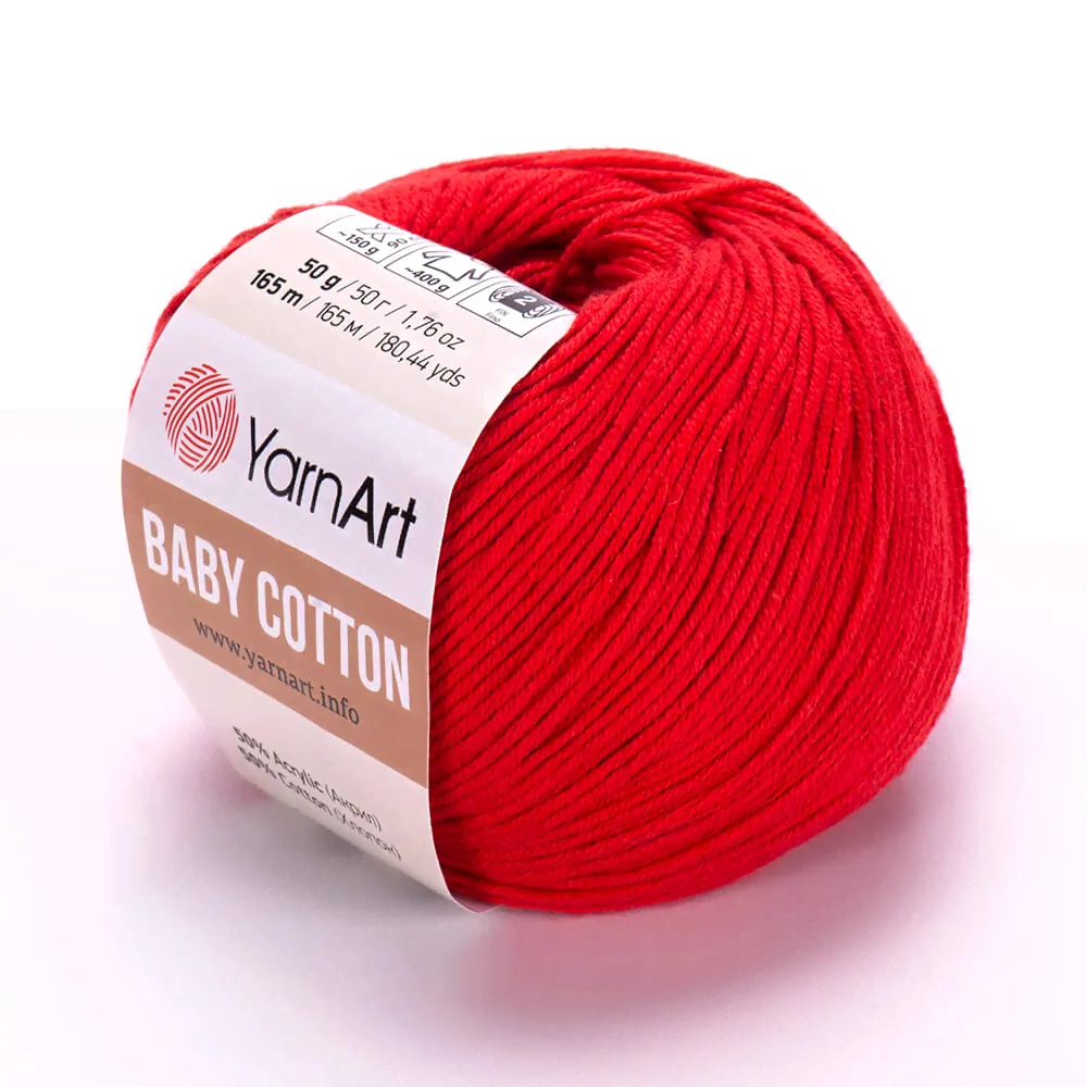 Пряжа YarnArt Baby Cotton (426) красный