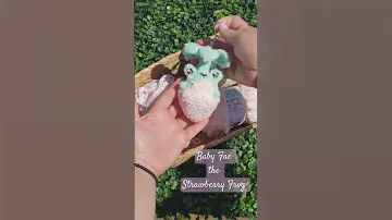 Dollar Tree chenille yarn pulled through for me! Had to make a strawberry frog 🐸 💕