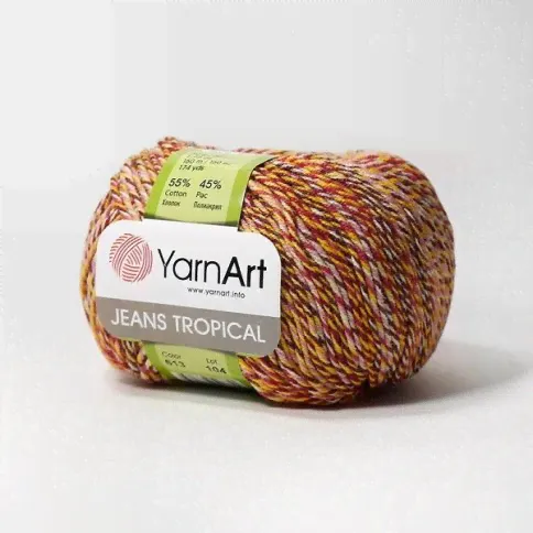 Пряжа YarnArt Jeans Tropical, 55% хлопок, 45% акрил, 50гр/160м