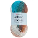 Пряжа YarnArt "ADORE DREAM" (100 г) 1055 (белый/ бежевый/ бирюзовый)