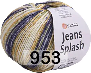 Пряжа YarnArt Jeans Splash 953 бел.син.хаки-0
