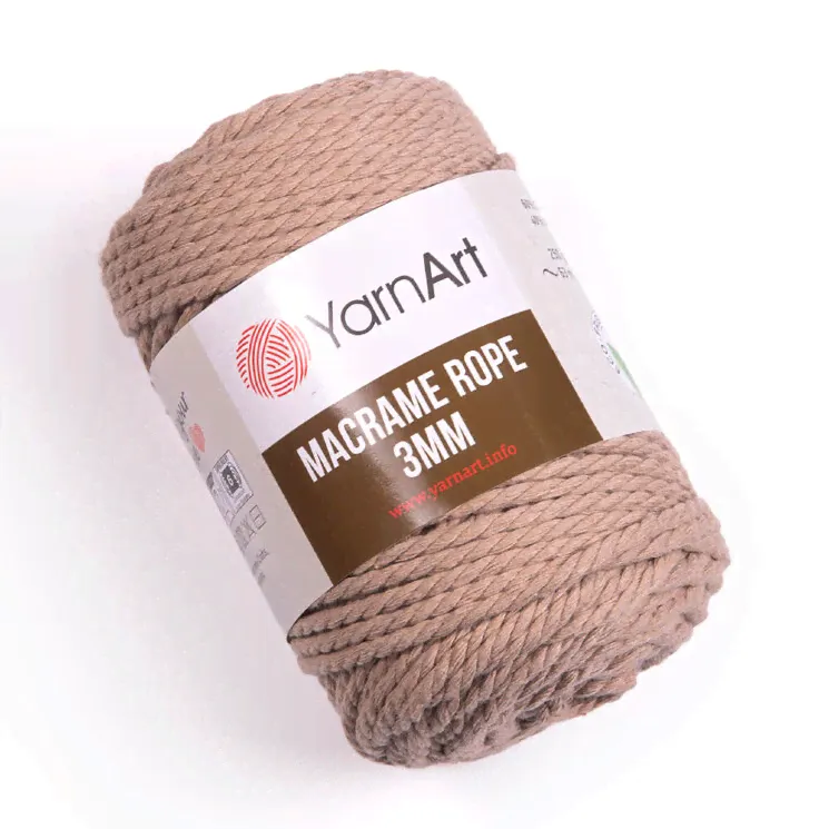 Пряжа YarnArt Macrame Rope 3mm цвет 768 мокрый песок-0