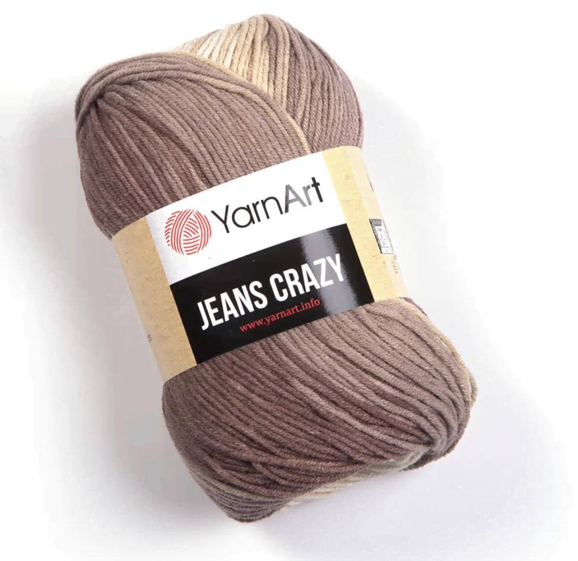 Пряжа Jeans Crazy 8201 Бежево-коричневый Yarnart
