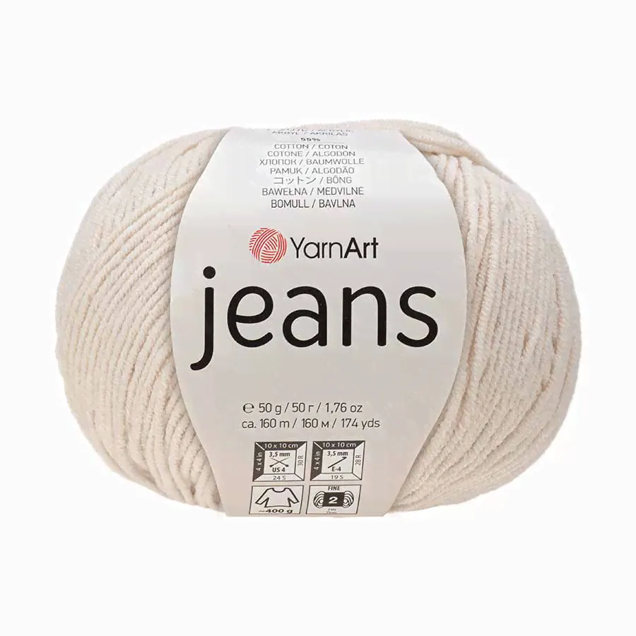 Пряжа YarnArt "JEANS" (50 г) 05 (св.бежевый)