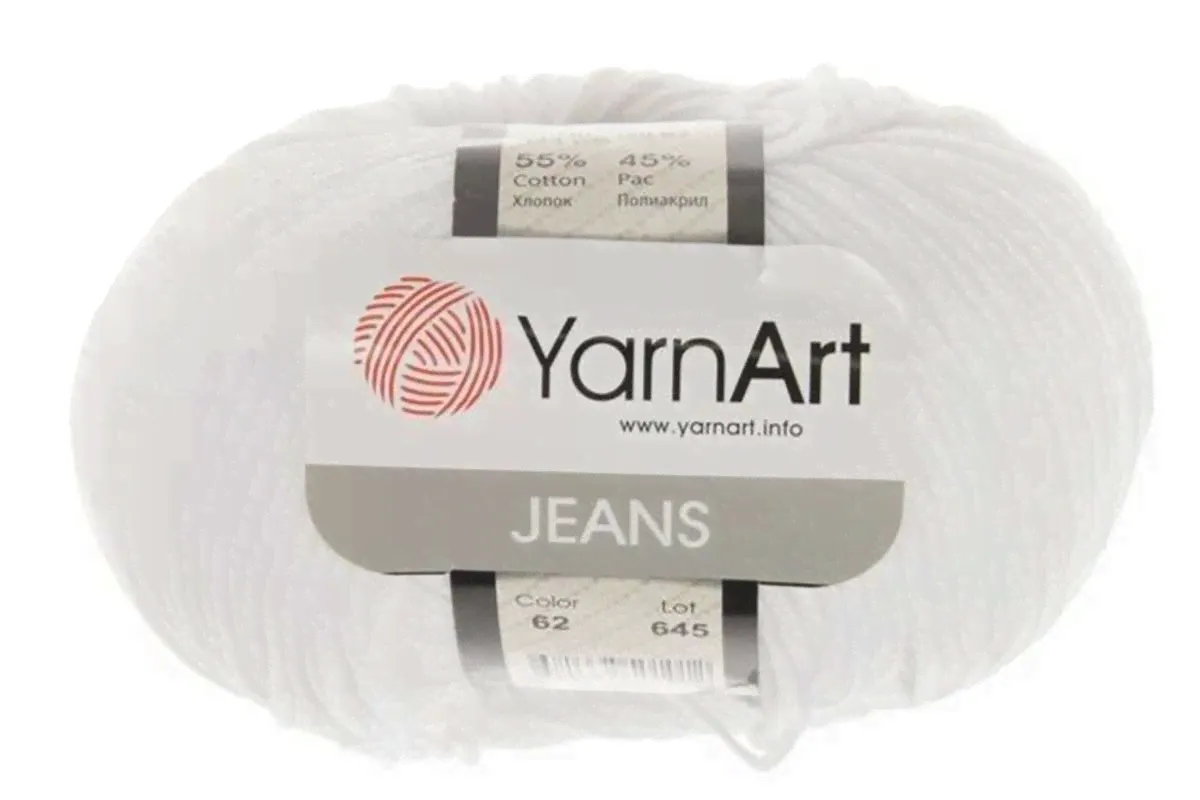 YarnArt Jeans 62 белоснежный
