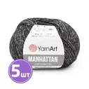 Пряжа YarnArt Manhattan (915), черный-серебро, 5 шт. по 50 г, Manhattan_915