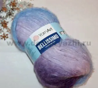 Пряжа мягкий мохер YarnArt art Bellissimo, цвет фиолет-сирень-голубой-белый (1419)-0