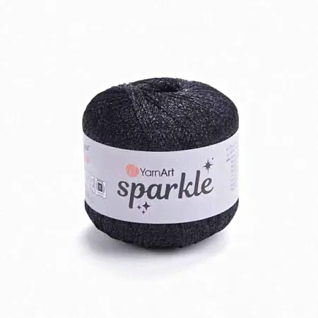Пряжа для вязания YARNART Sparkle, 25гр, 150м цв.черный Sparkle-1360