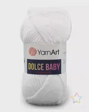 Пряжа YarnArt 'Dolce Baby' 50гр 85м (100% микрополиэстер) (741 белый) белого цвета