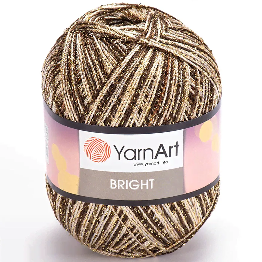 Пряжа Yarnart BRIGHT 227 коричн/желт/белый