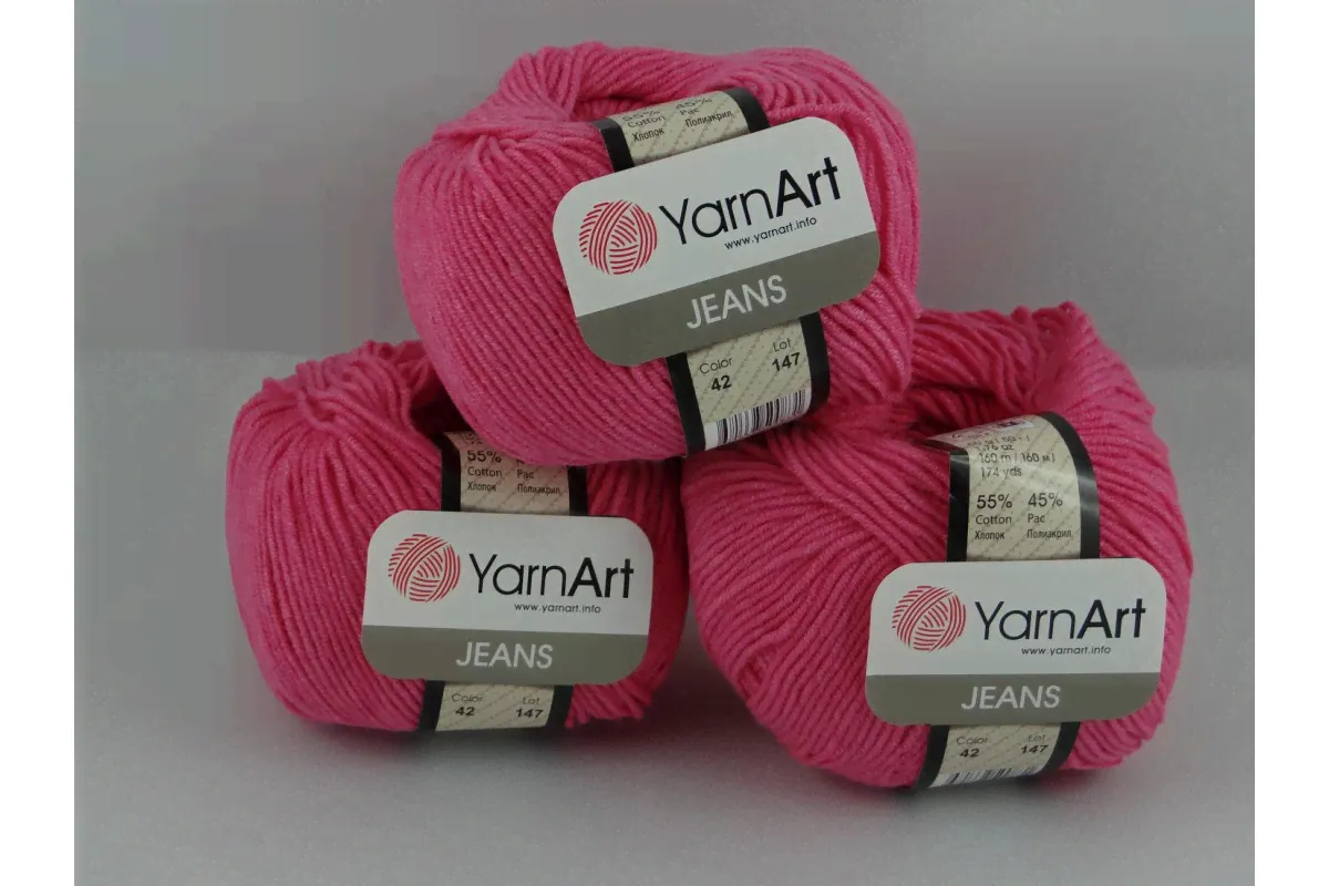 YarnArt Jeans 42 ярко-розовый