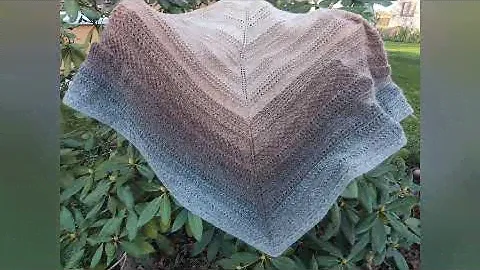 Шаль спицами -Осенние настроение -из пряжи Yarn ART Flowers Alpaka