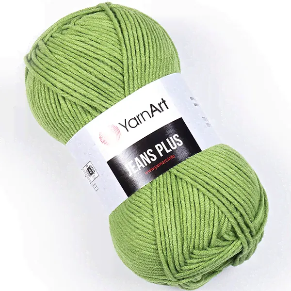 Пряжа Yarnart JEANS PLUS 69 зел.яблоко-0