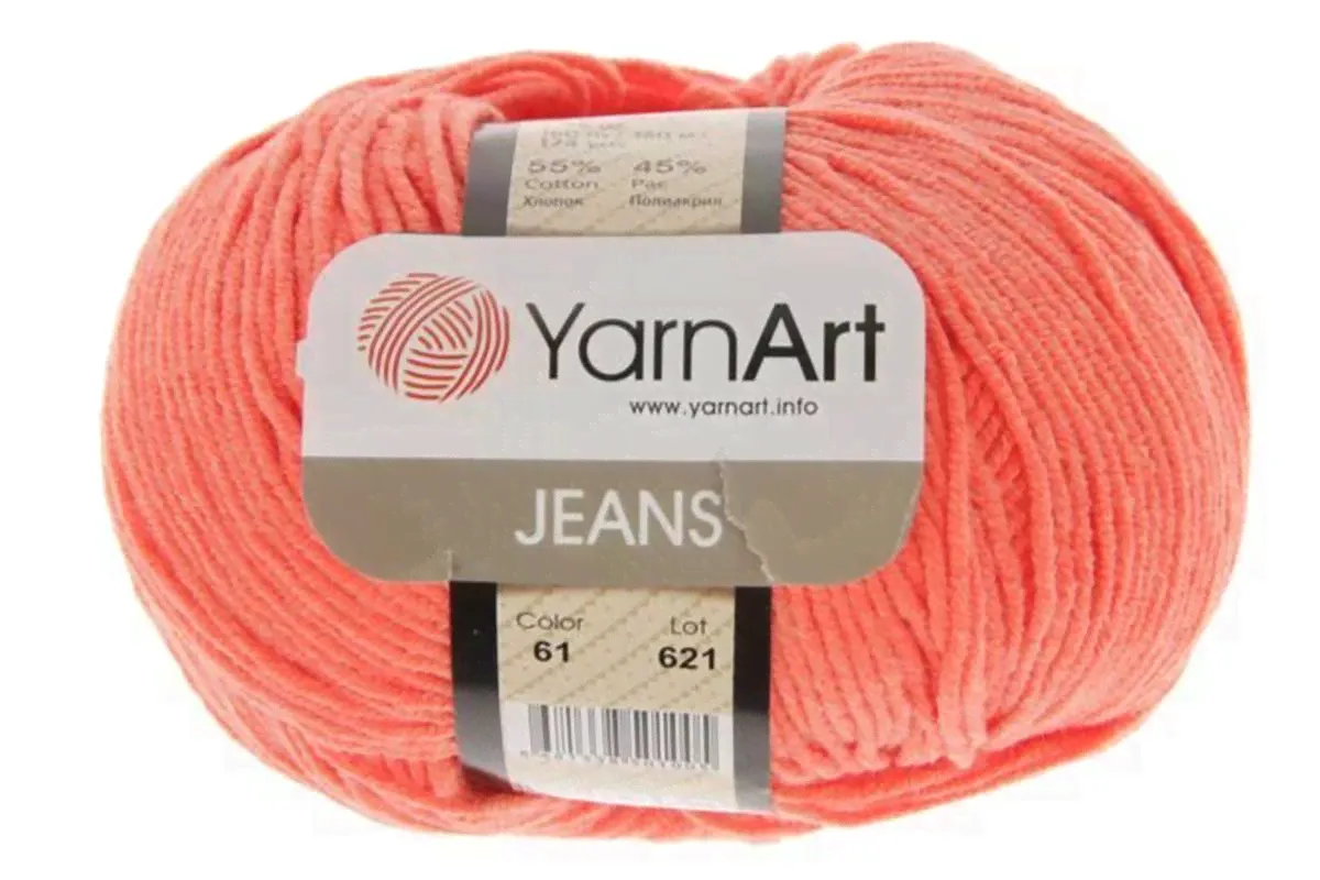 YarnArt Jeans 61 коралл-0
