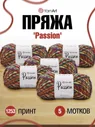 Пряжа для вязания YarnArt Passion полушерсть, 100 г, 200 м, цвет 1253 принт, 5 шт/упак