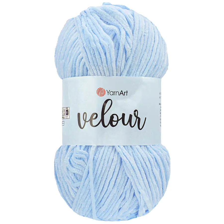 Пряжа YarnArt "VELOUR" (100 г) 851 (св.голубой)