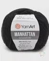 Пряжа YarnArt 'Manhattan' 50гр 200м (56% металлик, 7% шерсть, 7% вискоза, 30% акрил) (916 черный) черного цвета
