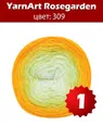 Пряжа YarnArt Rosegarden - 1 шт, желтый-дыня-кремовый (309), 250 г, 1000 м, 100% хлопок