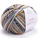 Пряжа для вязания YARNART "HERITAGE" (№331) Шафран/чёрный/серый