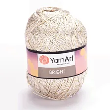 Пряжа YarnArt Bright 101, 80% полиамид, 20% полиэстер, 90г/340м, бежевый с золотом