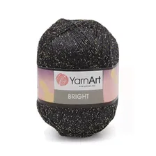 Пряжа YarnArt Bright 90гр 340м (80% полиамид, 20% металлик) (105 черный-золото)