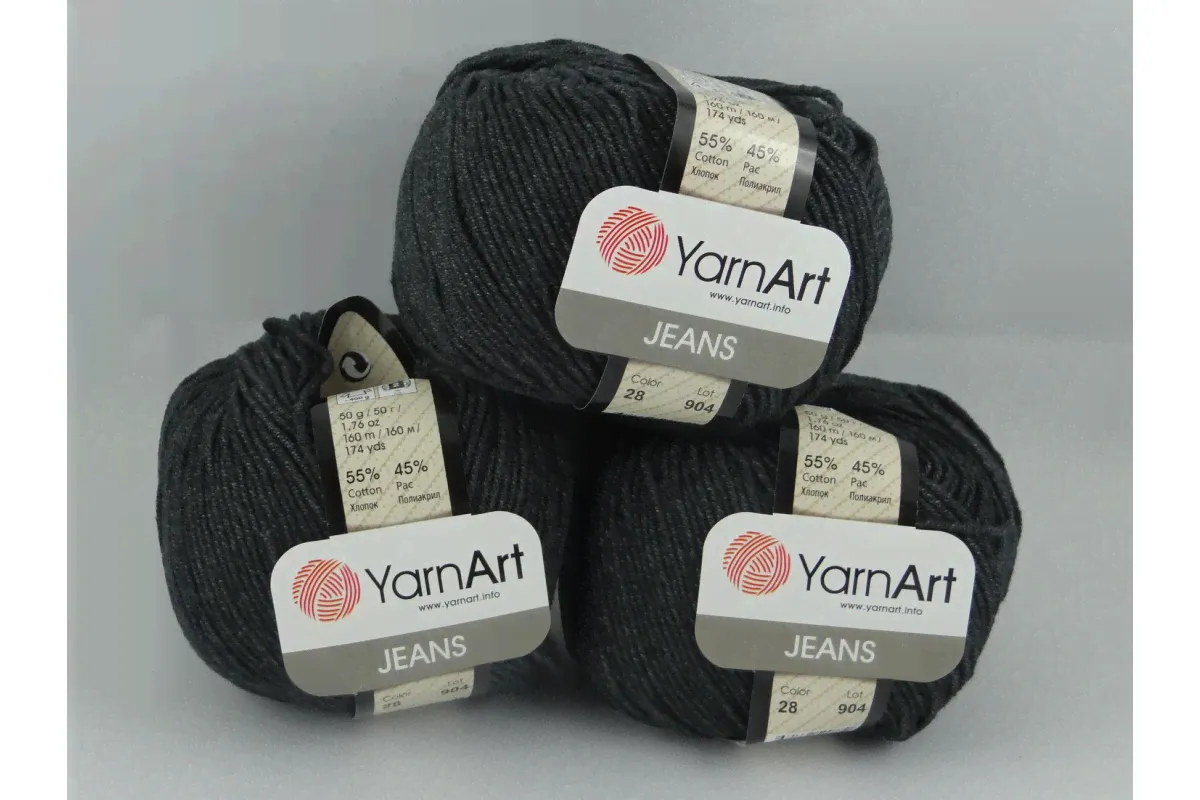 YarnArt Jeans 28 темно-серый-1