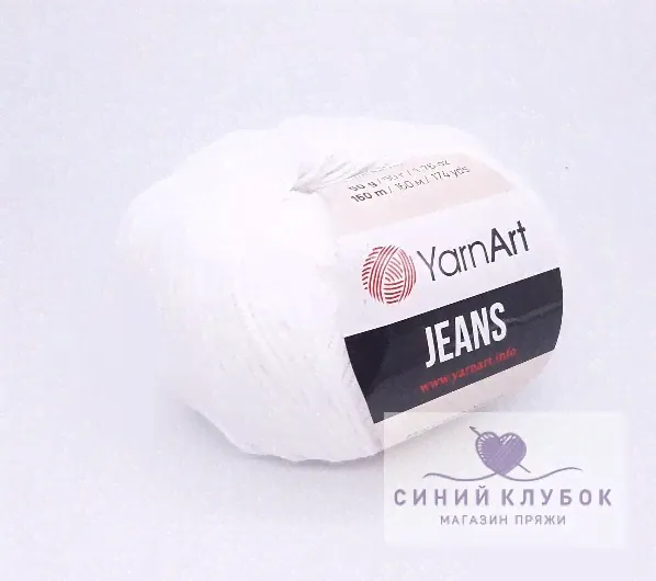 Пряжа YarnArt Jeans 62 белый-0
