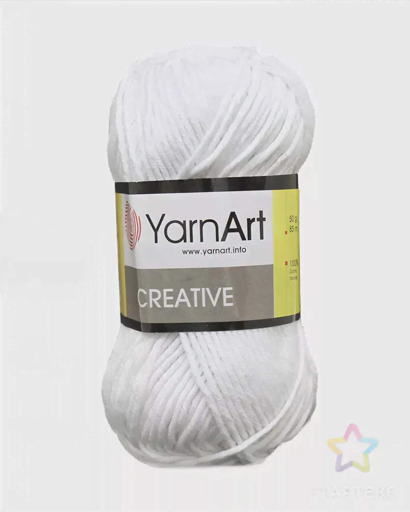 Пряжа YarnArt 'Creative' 50гр 85м (100% хлопок) (220 белый) белого цвета