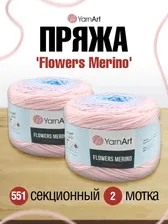 Пряжа YarnArt Flowers Merino полушерстяная 225 г 590 м 551 секционный 2 мотка