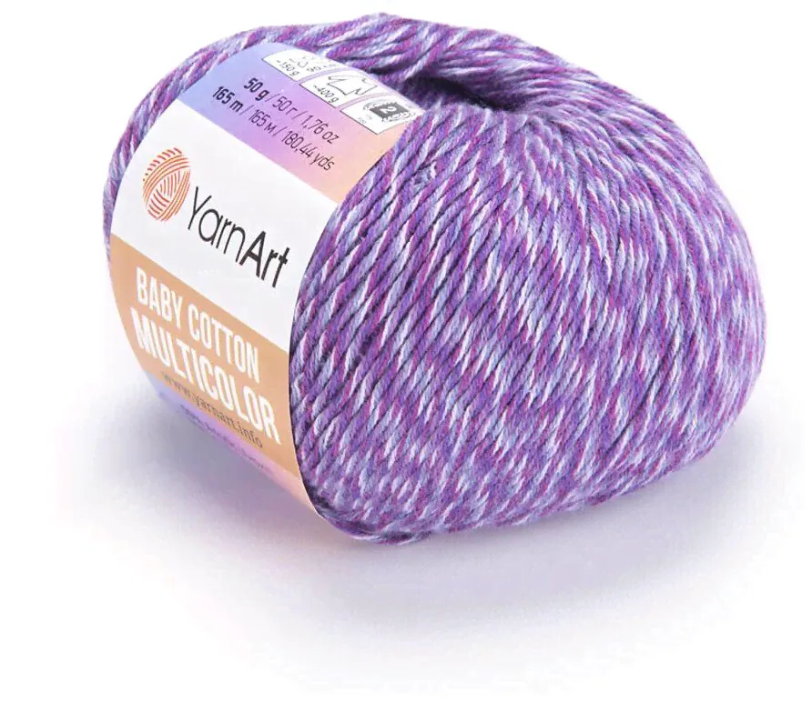 Пряжа для вязания YarnArt 'Baby cotton multicolor' 50гр 165м (50% хлопок, 50% акрил) (5218), 10 мотков