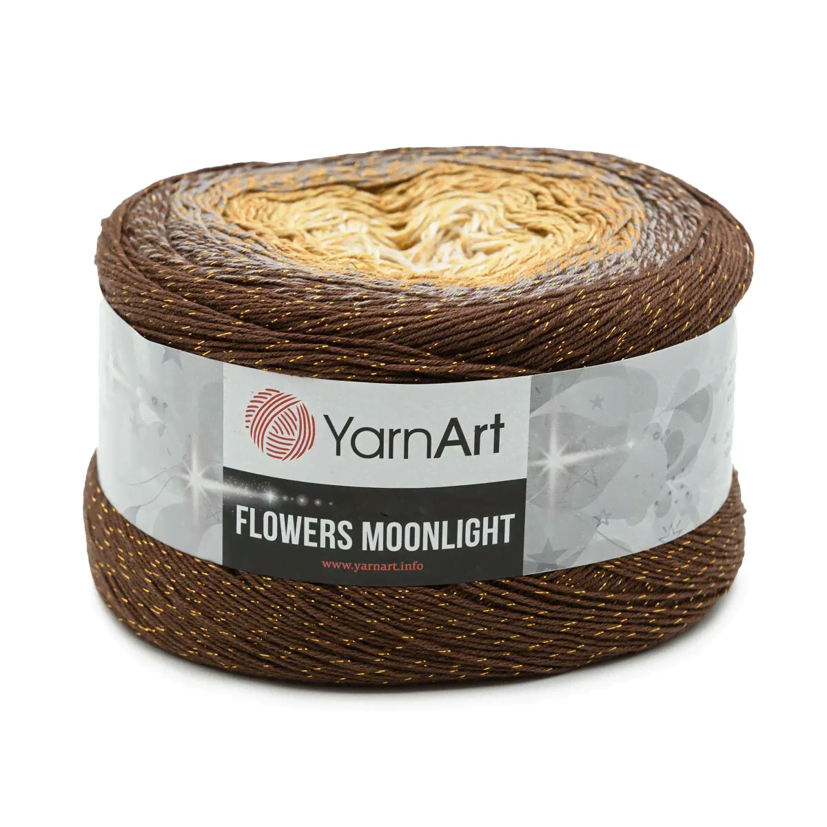 Пряжа YarnArt 'Flowers Moonlight' 260гр 1000м (53% хлопок, 43% полиакрил, 4% металлик)-0