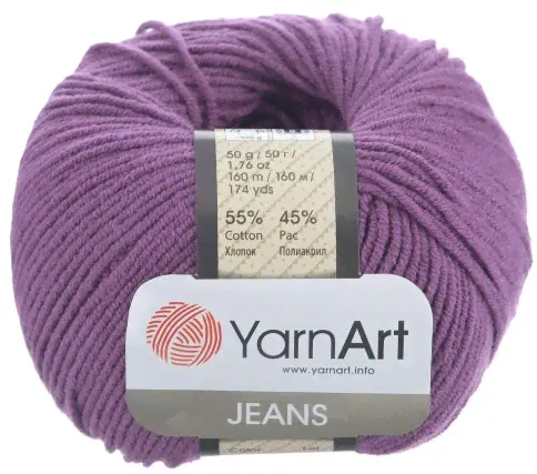 Пряжа YarnArt Jeans, 55% хлопок, 45% полиакрил, 50гр/160м-0