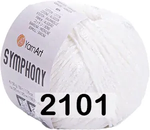 Пряжа YarnArt Symphony 2101 белый-0