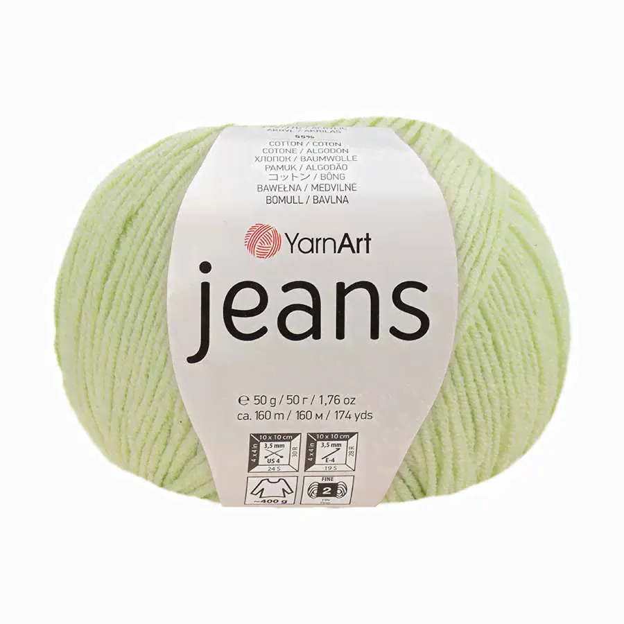 Пряжа YarnArt "JEANS" (50 г) 11 (салатовый)