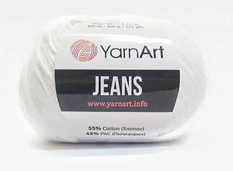 YARNART JEANS (Джинс) 62 Белый