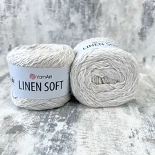 Пряжа Linen Soft YarnArt; 7301 молочный; 30% лен, 36% вискоза, 34% хлопок; 100 гр/272 м