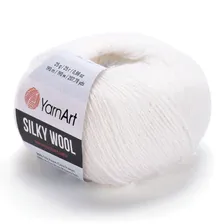 Пряжа Silky wool 347 Белый Yarnart
