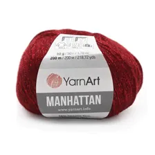 Пряжа YarnArt Manhattan 50гр 200м (56% металлик, 7% шерсть, 7% вискоза, 30% акрил) (913 красный)