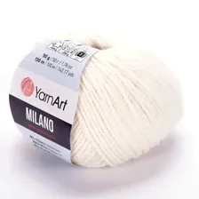 Пряжа YarnArt Milano (8% альпака, 20% шерсть, 8% вискоза, 64% акрил) 50 гр, 130 м, 852 молочный