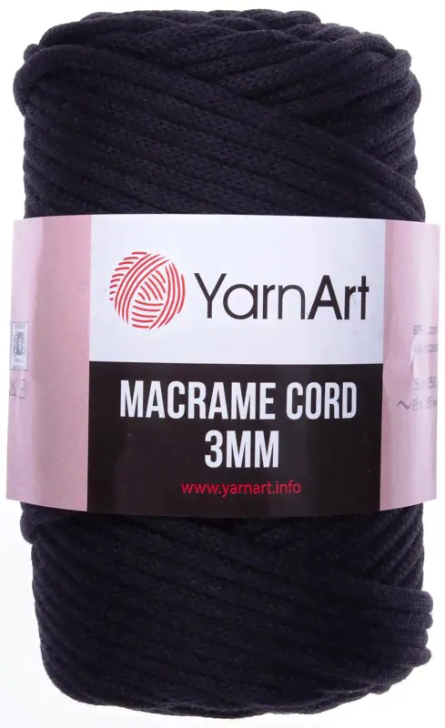Макраме Корд 3мм (Macrame cord 3mm) пряжа YarnArt 60%хлопок 40%полиэстер 4x250г/85м-0