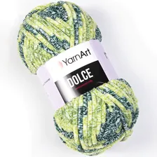 Пряжа Yarnart DOLCE 808 зеленый принт