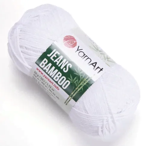 Пряжа YarnArt Jeans Bamboo №101 Белый-0