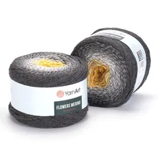 Пряжа Flowers Merino 536 т.серый/белый/желтый Yarnart