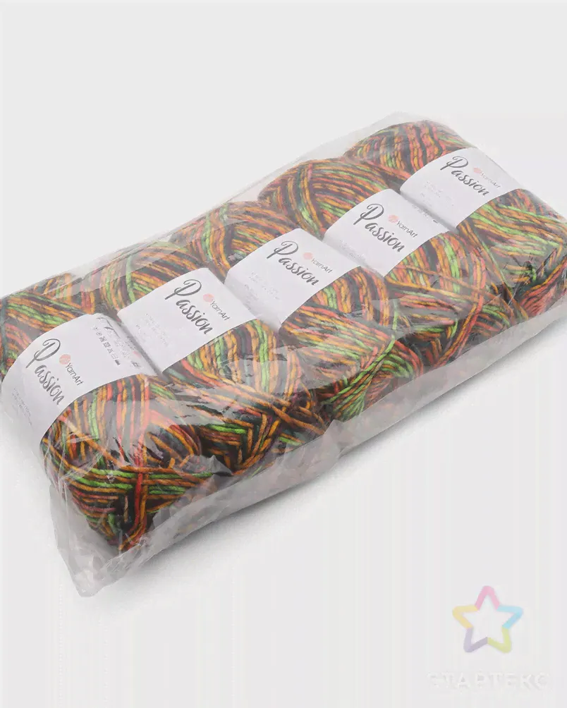 Пряжа YarnArt 'Passion' 100гр 200м (20% шерсть, 80% акрил) (1249 принт) принт